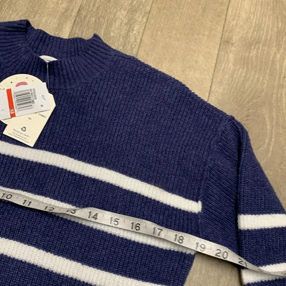 Womens NWT Hippie Rose‎ Stripe Crewneck Pullover Sweater